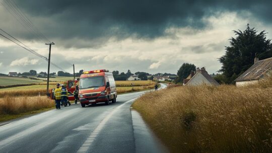 Drame routier dans les Côtes-d’Armor : accident mortel près de Paimpol, un décès et une personne gravement blessée sous la pluie